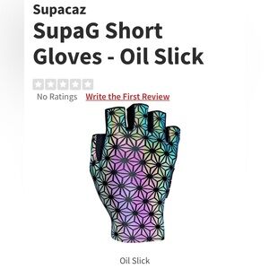 Supacaz short glove, oil slick, reflective, lightweight, aerodynamic XS like new